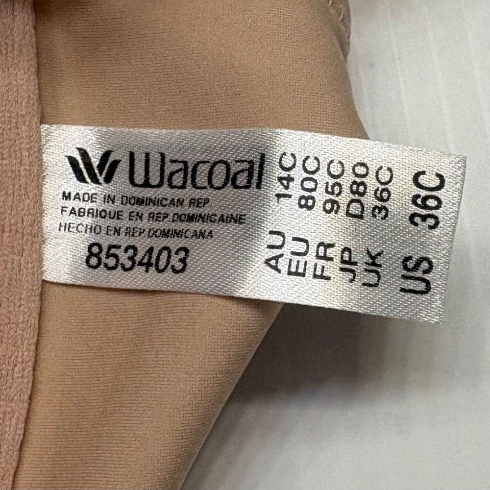 Wacoal Back Appeal Front Close T-Shirt Bra Womens 36C Sand Underwire 853403 NEW - Picture 7 of 7
